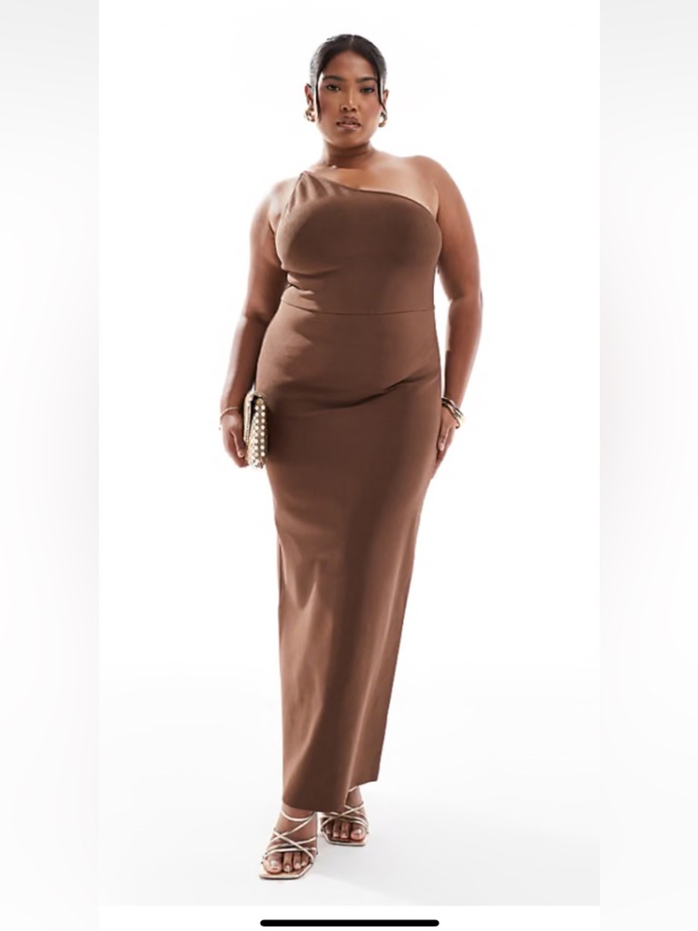 ASOS curve one shoulder bandage Maxi Dress